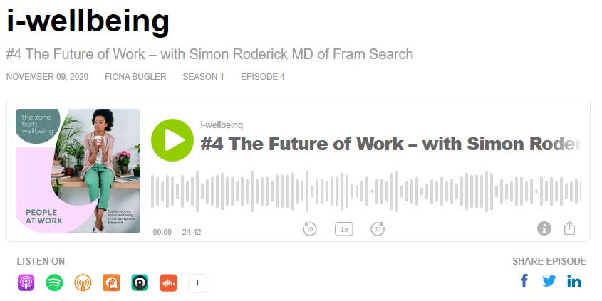 Featured image for “Podcast – i-wellbeing chats to our MD Simon Roderick on the Future of Work”